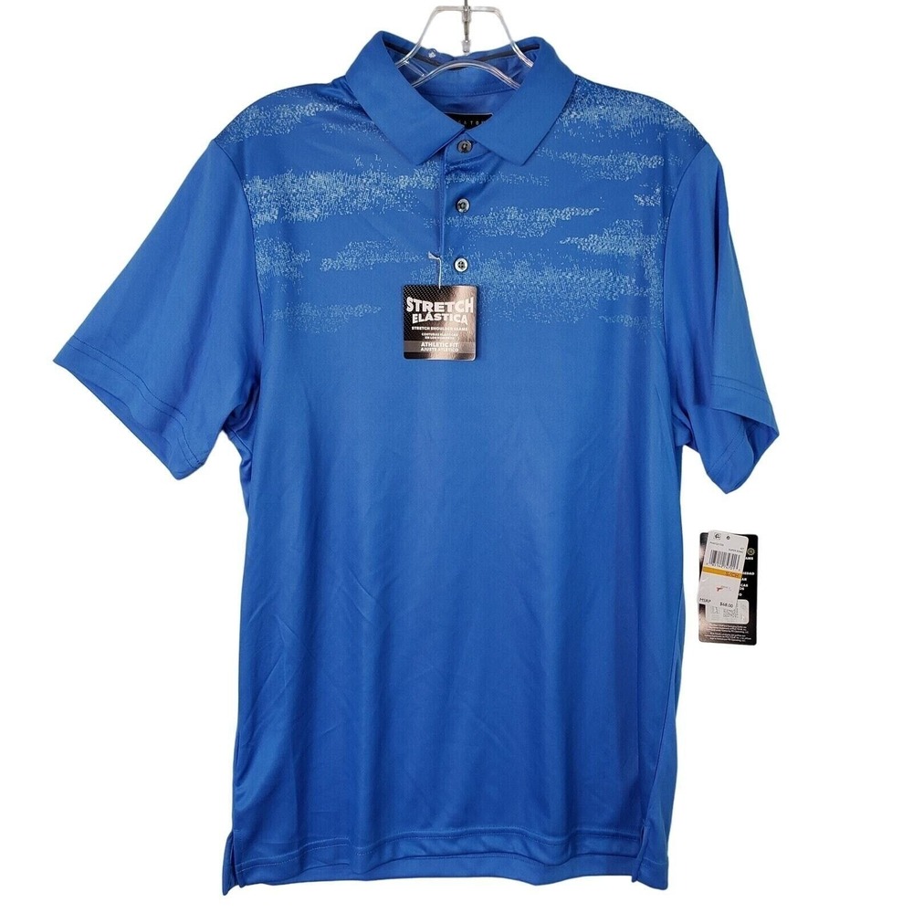 PGA TOUR Stretch ProSeries Athletic Fit Golf‎ Polo Shirt Super Sonic Blue Size S
